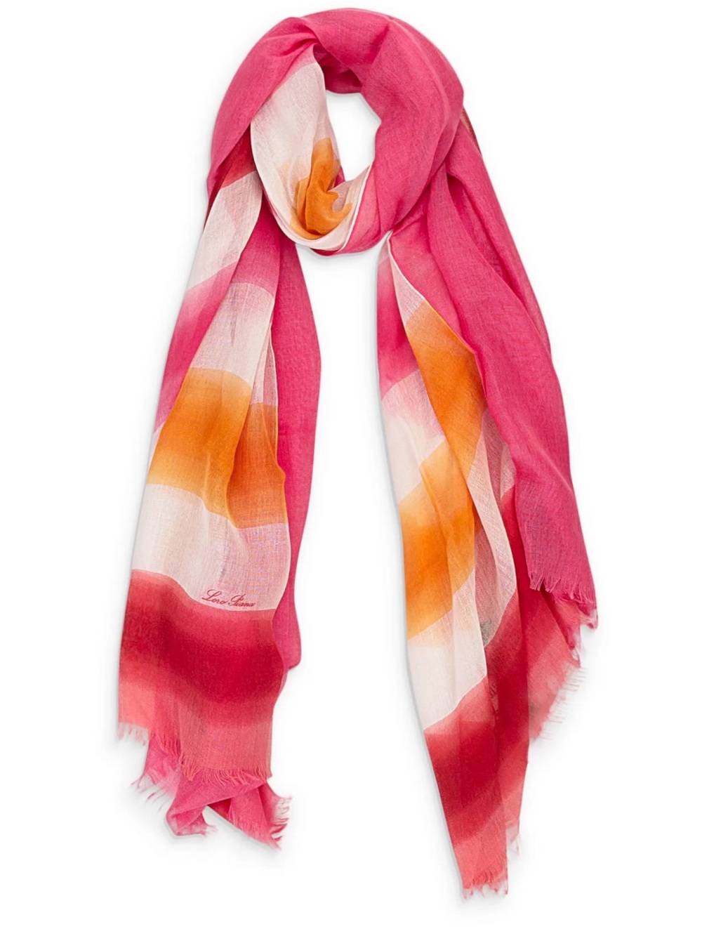 LORO PIANA STRIPED MULTICOLOR SCARF SIZE OS
